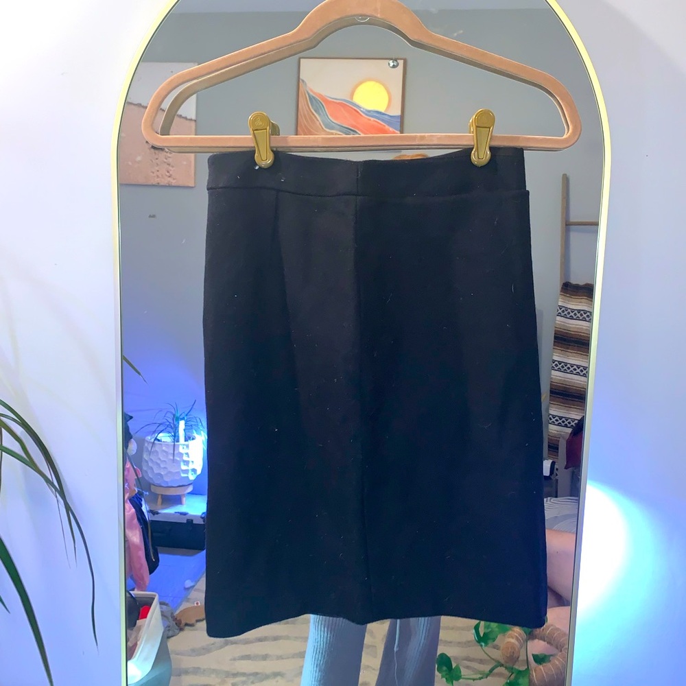J Crew Black No. 2 Pencil Wool Skirt